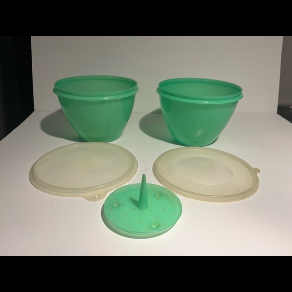 Tupperware Other - Vintage Tupperware jadite . 2bowlsw/lids. 1small thing inside. 1 domed l…